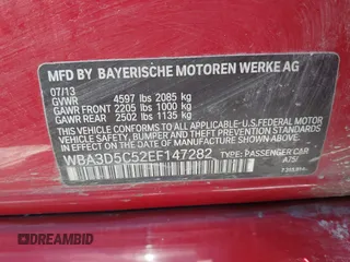 2014 BMW 3 Series 328d xDrive with VIN WBA3D5C52EF147282, listed as a IAAI auction lot 41719087 with 149,558 mi miles. Bid and sale history available at carsss.com. Image 9.