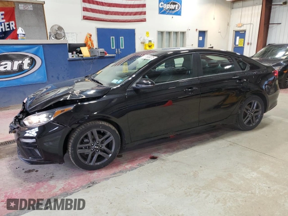 2021 Kia Forte GT-Line with VIN 3KPF34AD9ME331411, listed as a Copart auction lot 51669375 with 24,391 mi miles and Salvage Title. Bid and sale history available at carsss.com. Image 1.