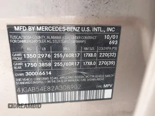 2002 Mercedes-Benz M 320/430/500 z VIN 4JGAB54E82A308902, wystawiony jako IAAI lot #41779482 z przebiegiem 99 933 mil mil oraz . Historia ofert i sprzedaży dostępna na DreamBid. Obrazek 9.