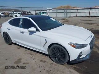 2019 Genesis G70 Advanced z VIN KMTG34LAXKU025146, wystawiony jako IAAI lot #42045294 z przebiegiem 49 074 mil mil oraz . Historia ofert i sprzedaży dostępna na DreamBid. Obrazek 1.