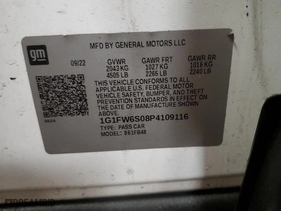 2023 Chevrolet Bolt EV 1LT with VIN 1G1FW6S08P4109116, listed as a Copart auction lot 44028955 with 46,847 mi miles and Salvage Title. Bid and sale history available at carsss.com. Image 12.