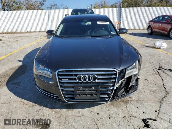 2013 Audi A8 3.0L with VIN WAUAGAFD0DN002546, listed as a Copart auction lot 81145504 with 107,079 mi miles and Salvage title. Bid and sale history available at DreamBid. Image 5.
