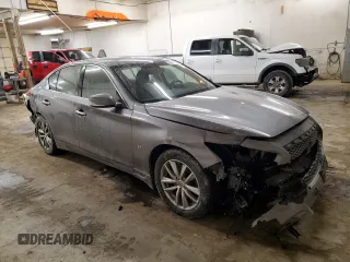 2015 Infiniti Q50 Sport with VIN JN1BV7AR5FM407039, listed as a Copart auction lot 45882655 with 99,813 mi miles and Salvage title. Bid and sale history available at DreamBid. Image 4.