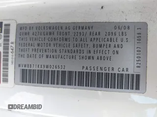 2009 Volkswagen Rabbit S z VIN WVWBB71KX9W026532, wystawiony jako IAAI lot #42396191 z przebiegiem 161 660 mil mil oraz . Historia ofert i sprzedaży dostępna na DreamBid. Obrazek 9.