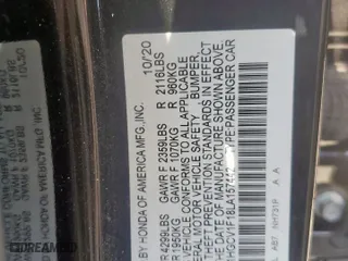 2020 Honda Accord Sedan LX with VIN 1HGCV1F18LA157442, listed as a Copart auction lot 50353505 with 36,418 mi miles and Salvage Title. Bid and sale history available at carsss.com. Image 13.