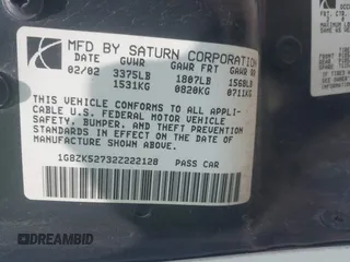 2002 Saturn SL с VIN 1G8ZK52732Z222128, выставлен на аукционе IAAI как лот 42476981 с пробегом 165 454 миль миль и . История ставок и продаж доступна на DreamBid. Изображение 9.