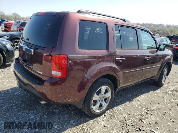 2012 Honda Pilot EX-L with VIN 5FNYF4H51CB080729, listed as a Copart auction lot 51918975 with 71,927 mi miles and Salvage Title. Bid and sale history available at carsss.com. Image 3.