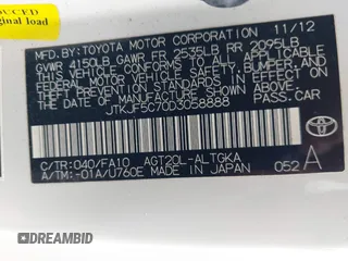 2013 Scion tC z VIN JTKJF5C70D3058888, wystawiony jako IAAI lot #41892224 z przebiegiem 84 749 mil mil oraz . Historia ofert i sprzedaży dostępna na DreamBid. Obrazek 9.