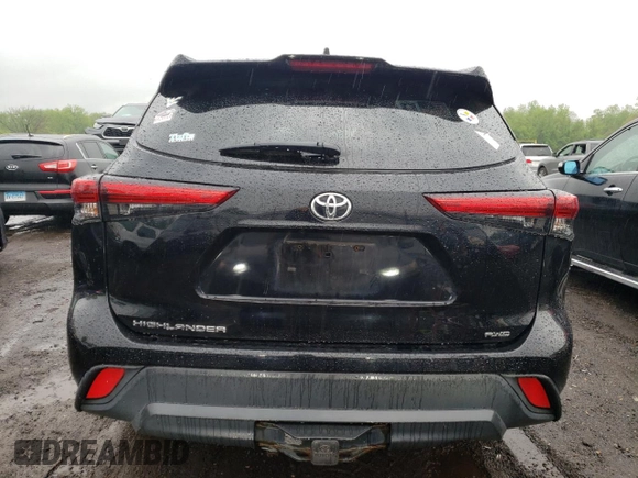 2020 Toyota Highlander L with VIN 5TDCZRBH2LS037465, listed as a Copart auction lot 55826835 with 104,868 mi miles and Salvage title. Bid and sale history available at DreamBid. Image 6.
