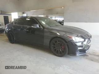 2018 Infiniti Q50 Red Sport 400 with VIN JN1FV7AP3JM461660, listed as a Copart auction lot 53837645 with 111,441 mi miles and Clean title. Bid and sale history available at DreamBid. Image 4.