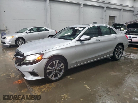 2021 Mercedes-Benz C 300 with VIN W1KWF8EBXMR636515, listed as a Copart auction lot 55797345 with 48,956 mi miles and Salvage title. Bid and sale history available at DreamBid. Image 1.