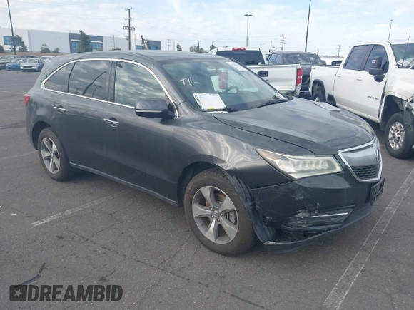 2016 Acura MDX with VIN 5FRYD3H23GB007677, listed as a IAAI auction lot 41586346 with 104,586 mi miles. Bid and sale history available at carsss.com. Image 1.