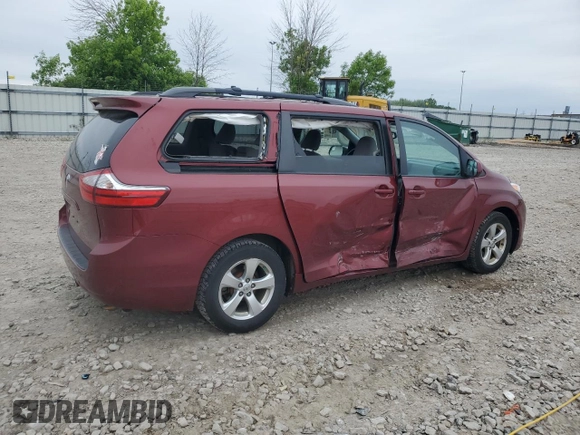 2016 Toyota Sienna LE AAS with VIN 5TDKK3DCXGS757469, listed as a Copart auction lot 60511615 with 130,387 mi miles and Non repairable. Bid and sale history available at DreamBid. Image 3.