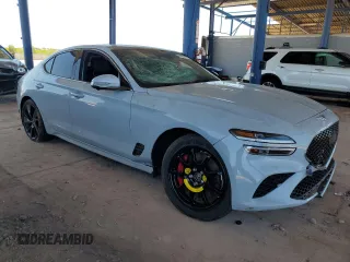 2022 Genesis G70 3.3T with VIN KMTG54TE6NU097060, listed as a Copart auction lot 61987105 with 21,878 mi miles and Salvage title. Bid and sale history available at DreamBid. Image 4.