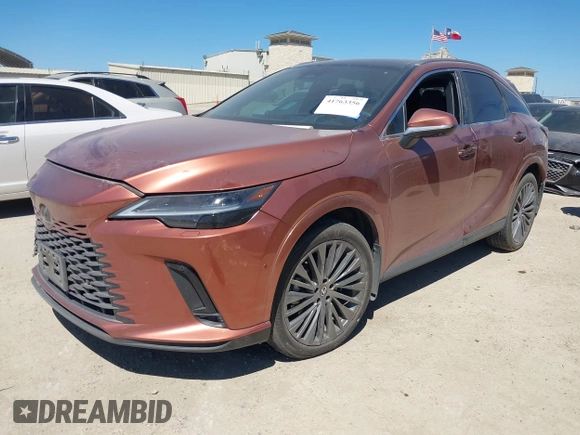 2023 Lexus RX 350h with VIN 2T2BBMCAXPC013722, listed as a IAAI auction lot 41763356 with 40,721 mi miles and . Bid and sale history available at DreamBid. Image 2.