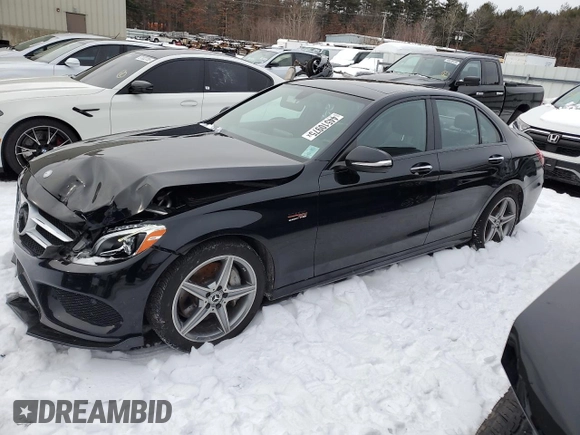2015 Mercedes-Benz C-Class C 400 with VIN 55SWF6GBXFU026312, listed as a Copart auction lot 44510975 with 79,709 mi miles and Salvage Title. Bid and sale history available at carsss.com. Image 1.