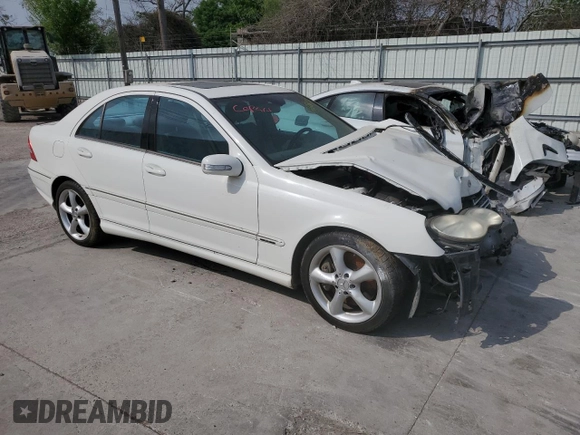 2006 Mercedes-Benz C 230 Sport with VIN WDBRF52H76A873641, listed as a Copart auction lot 46688054 with 123,877 mi miles and Salvage title. Bid and sale history available at DreamBid. Image 4.