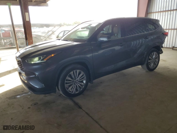 2022 Toyota Highlander Platinum with VIN 5TDFZRBH4NS190039, listed as a Copart auction lot 46864285 with 42,837 mi miles and Salvage Title. Bid and sale history available at carsss.com. Image 1.