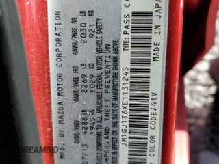 2014 Mazda Mazda6 i Touring with VIN JM1GJ1T6XE1131245, listed as a Copart auction lot 47019225 with 0 mi miles and Non Repairable. Bid and sale history available at carsss.com. Image 12.