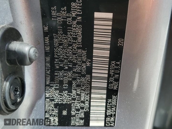 2013 Toyota Sienna LE AAS with VIN 5TDKK3DC1DS377268, listed as a Copart auction lot 54892765 with 186,338 mi miles and Salvage Title. Bid and sale history available at DreamBid. Image 13.