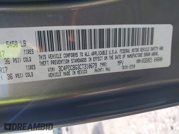 2012 Dodge Journey SXT with VIN 3C4PDCBG3CT310679, listed as a IAAI auction lot 42731771 with 165,928 mi miles and . Bid and sale history available at DreamBid. Image 9.