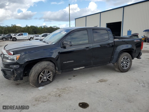 2021 Chevrolet Colorado 4WD Work Truck with VIN 1GCGTBEN3M1253402, listed as a Copart auction lot 86136354 with 42,557 mi miles and Salvage Title. Bid and sale history available at carsss.com. Image 1.