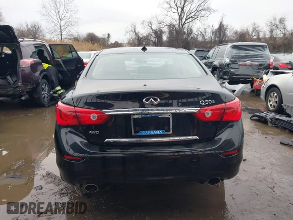 2015 Infiniti Q50 Premium with VIN JN1BV7AR1FM405854, listed as a IAAI auction lot 41516401 with 89,382 mi miles and . Bid and sale history available at DreamBid. Image 17.