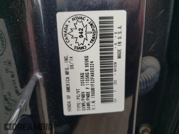 2015 Acura TLX Technology with VIN 19UUB1F52FA800324, listed as a Copart auction lot 80523864 with 99,348 mi miles and Salvage title. Bid and sale history available at DreamBid. Image 13.