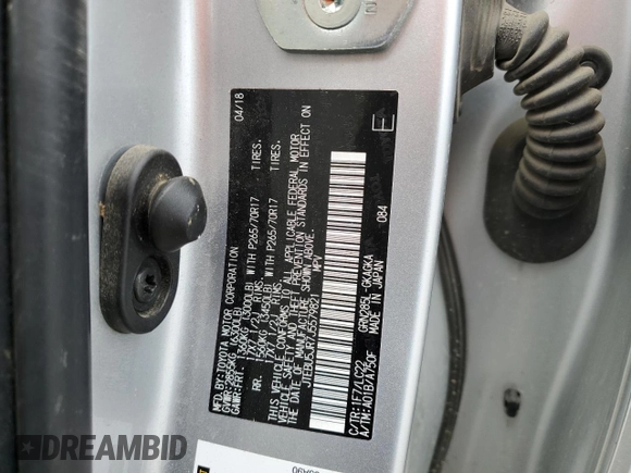 2018 Toyota 4Runner SR5 z VIN JTEBU5JR7J5579821, wystawiony jako Copart lot #56199925 z przebiegiem Nie podano mil oraz Szkoda całkowita • Salvage title. Historia ofert i sprzedaży dostępna na DreamBid. Obrazek 13.