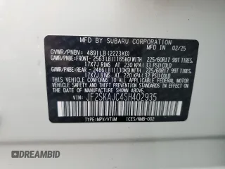 2025 Subaru Forester Wilderness with VIN JF2SKAJC4SH402935, listed as a Copart auction lot 58765835 with 1,867 mi miles and Salvage title. Bid and sale history available at DreamBid. Image 14.