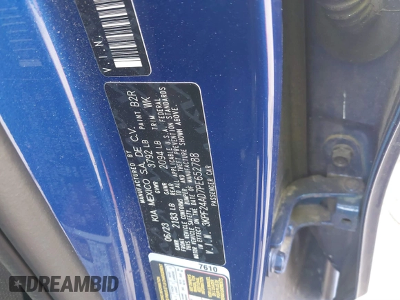 2023 Kia Forte LXS z VIN 3KPF24AD7PE652788, wystawiony jako IAAI lot #41854554 z przebiegiem 48 674 mil mil oraz . Historia ofert i sprzedaży dostępna na DreamBid. Obrazek 9.