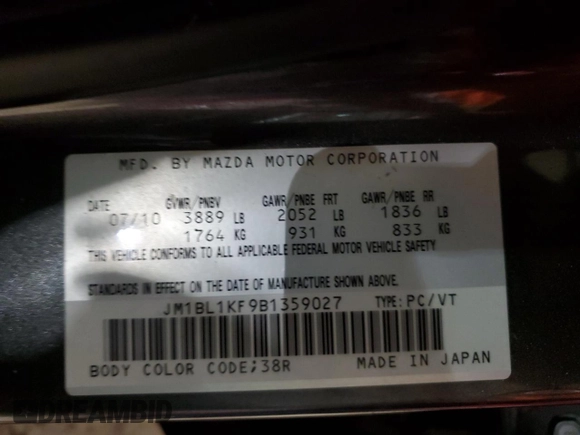 2011 Mazda 3 GX with VIN JM1BL1KF9B1359027, listed as a Copart auction lot 43273305 with 230,161 mi miles and Clean Title. Bid and sale history available at carsss.com. Image 13.