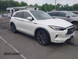 2019 Infiniti QX50 Luxe with VIN 3PCAJ5M33KF104361, listed as a IAAI auction lot 42442271 with 47,217 mi miles and . Bid and sale history available at DreamBid. Image 1.