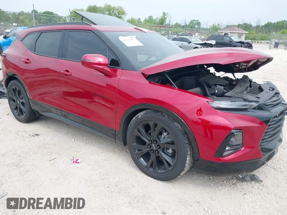 2021 Chevrolet Blazer RS with VIN 3GNKBKRS4MS570818, listed as a IAAI auction lot 42511827 with 28,519 mi miles and . Bid and sale history available at DreamBid. Image 1.
