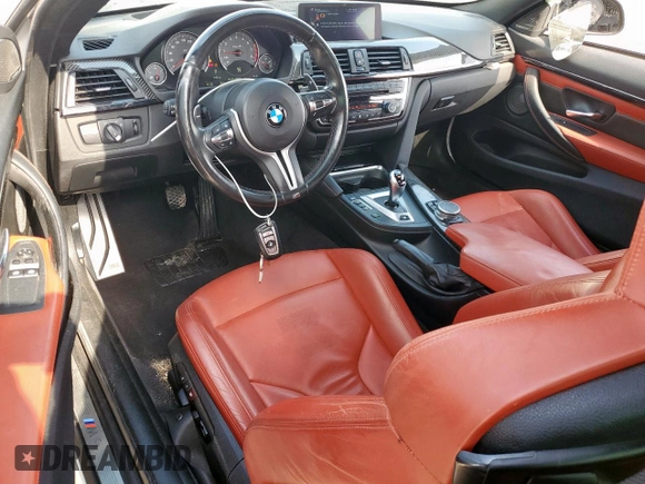 2015 BMW M4 with VIN WBS3R9C5XFK332533, listed as a Copart auction lot 57030615 with 97,739 mi miles and Salvage title. Bid and sale history available at DreamBid. Image 8.