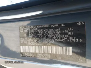 2007 Toyota Sequoia Limited with VIN 5TDBT48A67S291504, listed as a IAAI auction lot 41613824 with 139,089 mi miles and . Bid and sale history available at DreamBid. Image 9.
