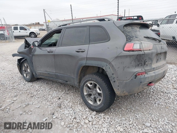 2019 Jeep Cherokee Trailhawk Elite with VIN 1C4PJMBX9KD329661, listed as a IAAI auction lot 41704933 with 1 mi miles. Bid and sale history available at carsss.com. Image 3.