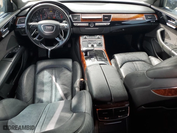 2014 Audi A8 L 3.0T with VIN WAURGAFD2EN002567, listed as a Copart auction lot 48188395 with 159,477 mi miles and Salvage Title. Bid and sale history available at carsss.com. Image 8.
