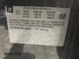 2015 Chevrolet Impala LS with VIN 1G11X5SL4FU118924, listed as a IAAI auction lot 42052123 with 152,109 mi miles and . Bid and sale history available at DreamBid. Image 9.