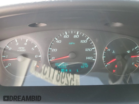 2013 Chevrolet Impala LT with VIN 2G1WB5E36D1174386, listed as a Copart auction lot 52981755 with 76,455 mi miles and Salvage Title. Bid and sale history available at DreamBid. Image 9.