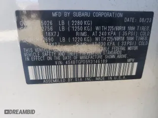 2024 Subaru Outback Touring XT with VIN 4S4BTGPD5R3146189, listed as a Copart auction lot 47024435 with 8,589 mi miles and Salvage Title. Bid and sale history available at carsss.com. Image 13.