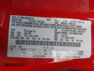 2015 Ford Focus SE z VIN 1FADP3F24FL283927, wystawiony jako IAAI lot #41755250 z przebiegiem Nie podano mil oraz . Historia ofert i sprzedaży dostępna na DreamBid. Obrazek 9.