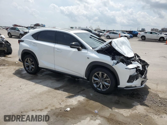 2020 Lexus NX 300 F Sport with VIN JTJSARBZ5L5010517, listed as a Copart auction lot 56930315 with Not provided miles and Salvage title. Bid and sale history available at DreamBid. Image 4.
