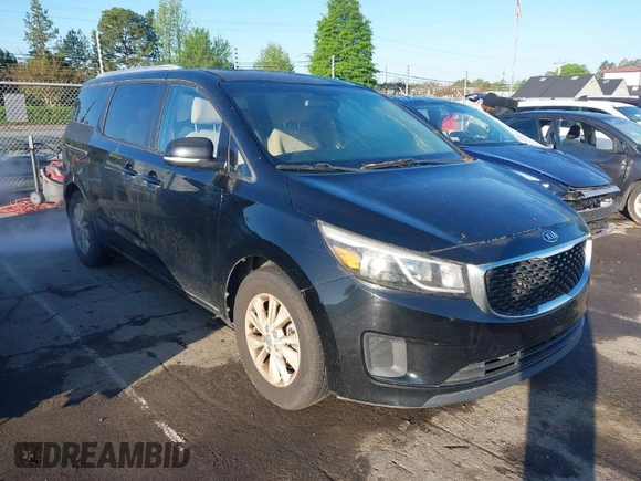 2016 Kia Sedona LX with VIN KNDMB5C15G6090413, listed as a IAAI auction lot 41991231 with 162,326 mi miles. Bid and sale history available at carsss.com. Image 1.