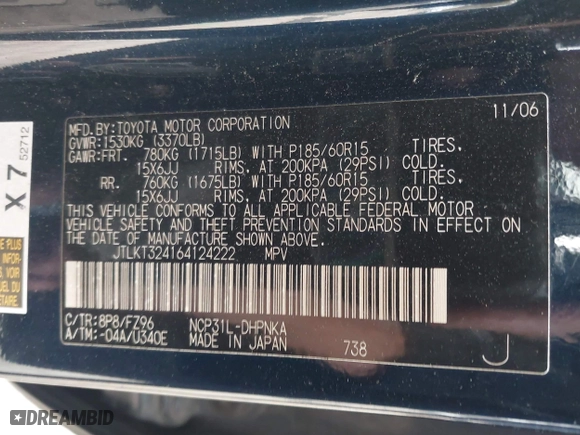 2006 Scion xB with VIN JTLKT324164124222, listed as a IAAI auction lot 42058466 with 191,411 mi miles. Bid and sale history available at carsss.com. Image 9.