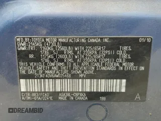 2010 Toyota RAV4 с VIN 2T3KF4DV6AW025468, выставлен на аукционе Copart как лот 57037955 с пробегом 186 785 миль миль и Списание • Salvage title. История ставок и продаж доступна на DreamBid. Изображение 13.