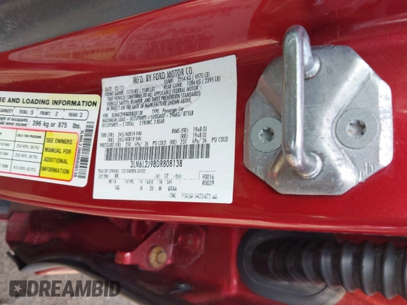 2013 Lincoln MKZ with VIN 3LN6L2J98DR808138, listed as a IAAI auction lot 42342192 with 89,632 mi miles and . Bid and sale history available at DreamBid. Image 9.