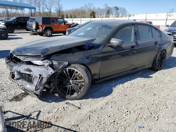 2019 BMW M5 Competition with VIN WBSJF0C52KB446631, listed as a Copart auction lot 43966313 with 44,920 mi miles. Bid and sale history available at carsss.com. Image 1.