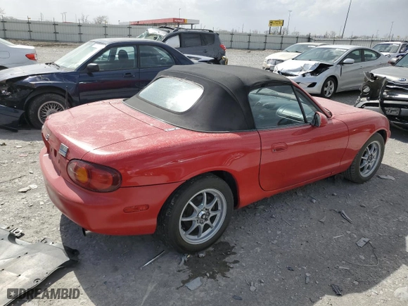 1999 Mazda MX-5 Miata with VIN JM1NB3530X0116054, listed as a Copart auction lot 49445895 with 163,448 mi miles and Salvage Title. Bid and sale history available at carsss.com. Image 3.