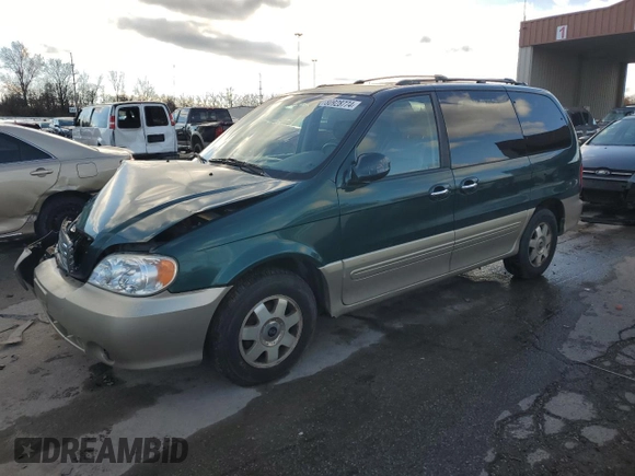 2002 Kia Sedona LX with VIN KNDUP131426217512, listed as a Copart auction lot 80928774 with 163,176 mi miles and Salvage Title. Bid and sale history available at carsss.com. Image 1.